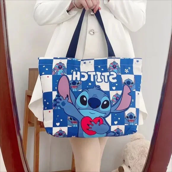 Disney Stitch Print Shoulder Bag, Large Capacity - NEW - 11.81 in L x 16.53  W - Picture 2 of 4
